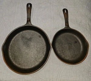 Juego de sartenes naturales Wagner 1891 originales de hierro fundido de 2 piezas de 8" y 10 1/2 óxido - Imagen 1 de 13
