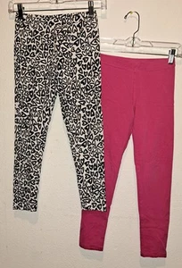 Spotted Zebra White With Black Hearts Pants And Solid Pink Pair Girls L (10) x 2 - Picture 1 of 11