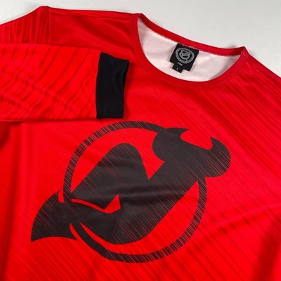 NHL New Jersey Devils Manga Larga Lluvia Sudadera Hockey Fan Ropa Hombres Talla L Foto 1 de 4