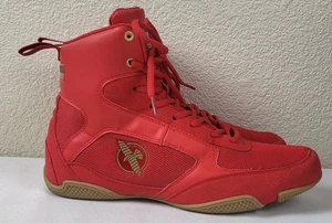 Hayabusa Pro Boxing Shoes Lace Up Red Mens Size 9 EUC - Picture 1 of 11