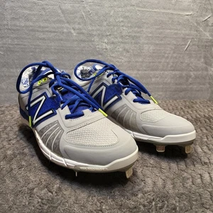 New Balance L3000v2 Metal Cleats Shoes Mens 10.5 Gray Blue RevLite Baseball Turf - Picture 1 of 8