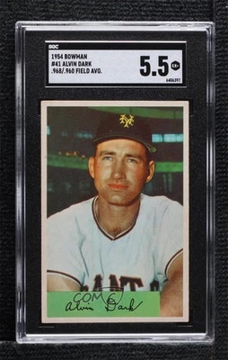 1954 Bowman Alvin 'Al' Dark (968960 Field Avg) #41 SGC 5.5 - Image 1 of 3