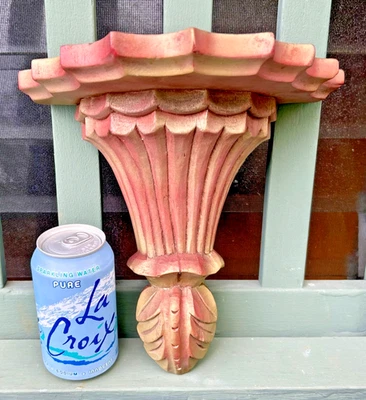 Aplique de pared dorado dorado tallado a mano italiano florentino estante soporte de ménsula 10"T Foto 1 de 4