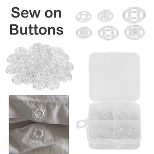 150pcs Plastic Clear Snaps Fasteners Invisible Buttons Clothing Shirt Sewing DIY - Picture 1 of 12