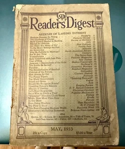Readers Digest May 1933 James M. Cain Henry Ford Helen Keller Walter Lippmann - Picture 1 of 2