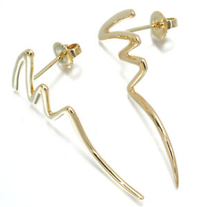 TIFFANY&Co. Earrings Scribble Motif 750 K18 YG Yellow Gold Stud authentic