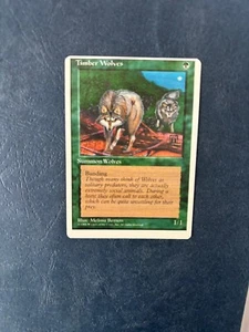 MTG ERROR DE IMPRESIÓN ERROR DE CORTE 4ª EDICIÓN LOBOS DE MADERA FUERA DEL CENTRO CRIATURA VERDE - Imagen 1 de 6
