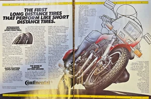 1984 Vintage Magazine Advertisement Continental Motorcycle Tires - Picture 1 of 1