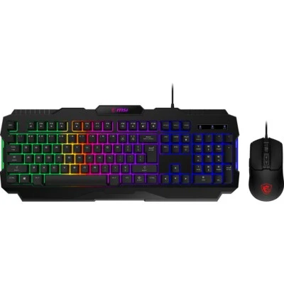 MSI FORGEGK100C GK100 Keyboard Mouse Combo 3 Color Light 7 Buttons Black LED RGB - Image 1 of 4