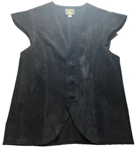 Potomac Leather Company Black Leather Vest Size 42 - Picture 1 of 10