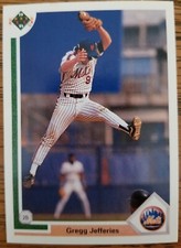Gregg Jefferies New York Mets 1991 Upper Deck Baseball Card #156 Mint