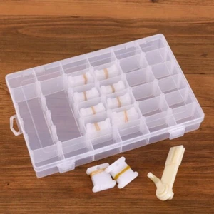 Embroidery Floss Cross Stitch Organizer Storage Box Set Thread Bobbins UK - Picture 1 of 12