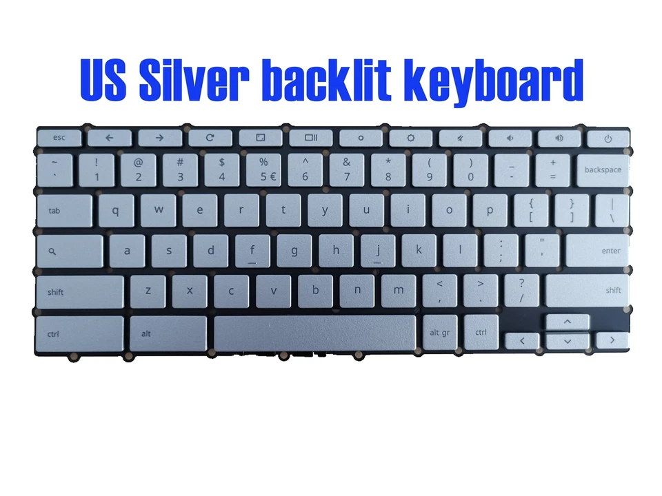 Teclado retroiluminado plateado de EE. UU. para Asus ChromBook C425T C425TA 0KN1-AE1US1212 Foto 1 de 1