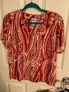 Chico's DAMENSHIRT MIT V-AUSSCHNITT CHICO'S GRÖSSE 3 Mehrfarbig Rot - Bild 1 von 3