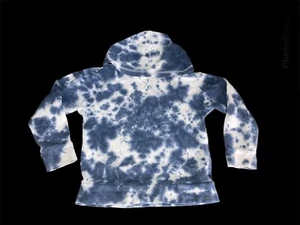 Blue White Tie Dye Pullover Hoodie Sweatshirt Lightweight Little Boys 5 Hooded - Picture 1 of 5