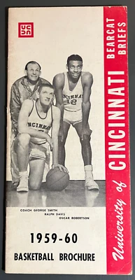 1959-60 Cincinnati Bearcats baloncesto guía de medios Oscar Robertson cubierta ¡rara! Foto 1 de 4