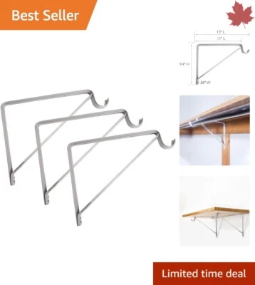 Resistente Soporte de Estante de Alta Resistencia para Barra de Estante y Armario - 11", Paquete de 3, Blanco Foto 1 de 4