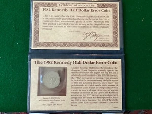 1982 Kennedy Half Dollar Error Coin ( No FG ) ;T9 - Picture 1 of 7