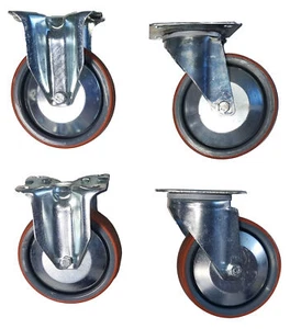 4 x apparatus roll equipment roll 2 fixed castors 2 swivel castors 125 mm transport roll - Picture 1 of 11