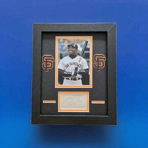 Giants Barry Bonds signed Cut Auto with photo Custom Framed PSA COA Sticker - Picture 1 of 4