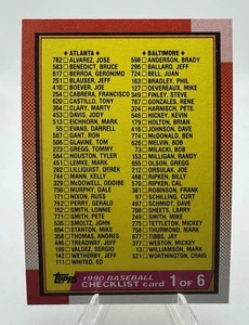 Lista de verificación 1 de 1990 Topps #128 Topps tarjeta de béisbol - Imagen 1 de 2