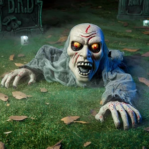 Halloween Zombie Groundbreaker Outdoor, Light-Up with Creepy Sound, Yard Decor - Picture 1 of 11
