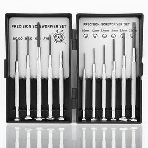 11pc Small Precision Screwdriver Set Mini 6 Sizes Flat Philips for Watch Glasses - Picture 1 of 8