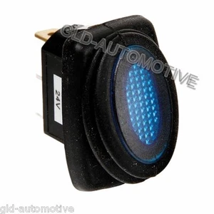 MICRO INTERRUTTORE BLU Led Funzione Acceso Attivato 12/24V 10A Auto IP65 - Zdjęcie 1 z 1