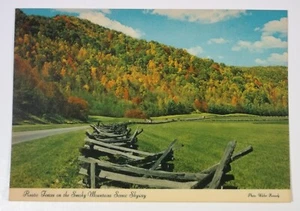 Rustikale Zäune auf den Smoky Mountains Scenic Skyway unbenutzt 4x6 Postkarte Herbst - Bild 1 von 2