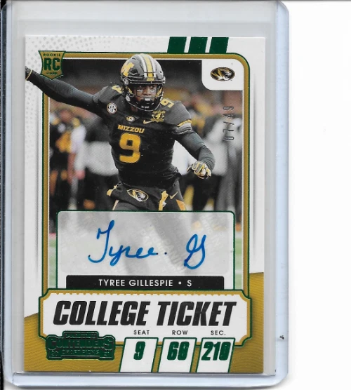 2021 Contenders Draft Picks Tyree Gillespie College Ticket Auto Green 7/49 #246 - Image 1 of 1