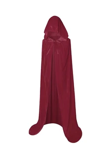 Christmas Pleuche Velvet Cloak Cape Hooded Medieval Costume Witch Wicca Vampire  - Picture 1 of 21