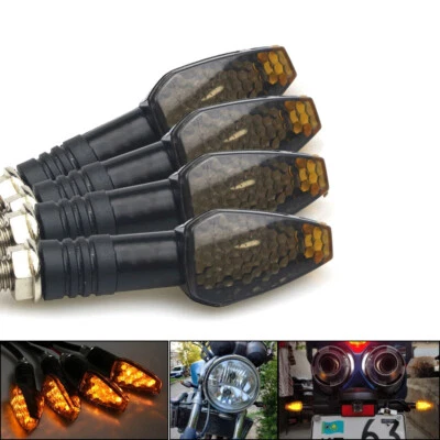 12V 4 LED Miniblinker Motorrad Blinker Universal vorne &hinten schwarz E-GeprüFt - Bild 1 von 4
