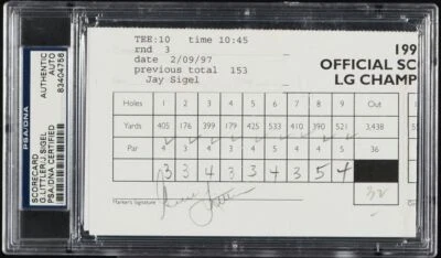 Gene Littler & Jay Sigel Signed Autograph Golf Scorecard PSA/DNA AUTO - Image 1 of 2