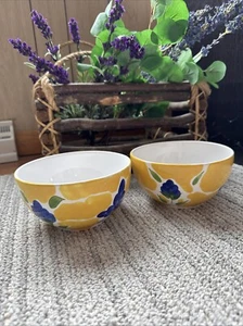 2er Set Dansk ST. TROPEZ einzelne Salatschüsseln Keramik Portugal handbemalt - Bild 1 von 7