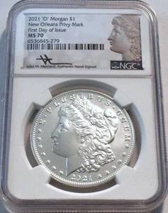 2021 O $1 NGC MS 70 Morgan Silver Dollar 100th Anniversary Commem FDOI Mercanti - Picture 1 of 2