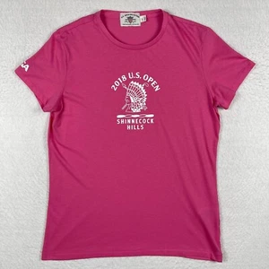 USGA Shirt Womens Large Pink 2018 US Open Shinnecock Hills Golf Preppy Travel - Picture 1 of 14