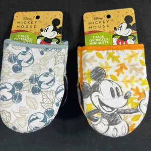 Disney Mickey Mouse 2 Pack Oversized Mini Mitts Kitchen Cooking Fall Brand New - Picture 1 of 7