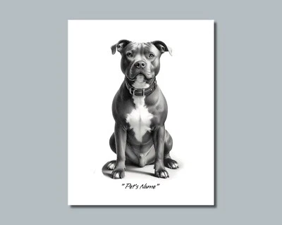 Personalized PIT BULL Pet Print Photo Picture YOUR DOG'S NAME 8x10 or 11x14 (P6) - Image 1 of 4