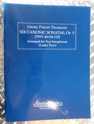 Telemann Six Canonic Sonatas Op 5 for Two Saxophones arr by Larry Teal NEW - Image 1 of 4
