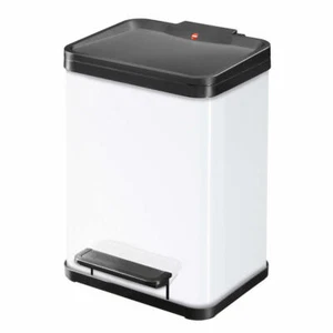 Hailo Öko Uno Plus 19 Cestino pedali, rifiuti, bidone della spazzatura, foglio di acciaio, bianco, 19 L - Foto 1 di 6