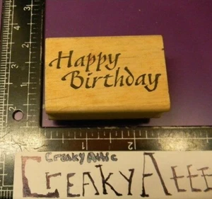 HAPPY BIRTHDAY RUBBER STAMP FRANCISCO WO254F CREAKYATTIC - Picture 1 of 2