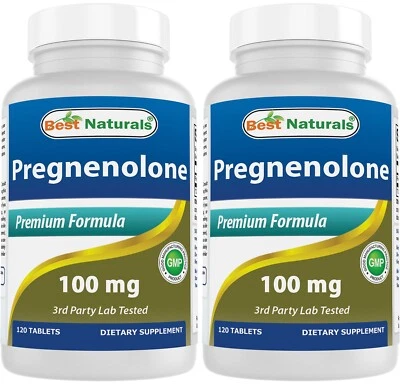 2 Pack Best Naturals Pregnenolone 100 mg 120 Tablets - Image 1 of 4