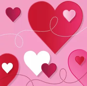 Valentines Napkins , Red Heart Beverage Napkins Valentine Decoration Party 16ct - Picture 1 of 2