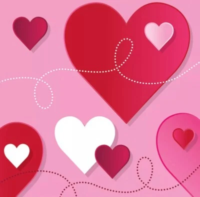 Servilletas de San Valentín, Servilletas de Bebida Corazón Rojo Decoración de San Valentín Fiesta 16ct Foto 1 de 2