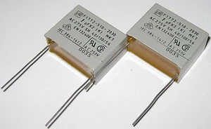 2 X ERO 1uF Capacitor - 250 VAC - Radial Metalized Polyester Capacitors - 1 uF - Picture 1 of 6