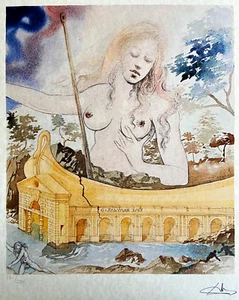 Salvador Dalì, Lithograph Hand-Made Original Signed COA Numbered By Hand - Picture 1 of 9
