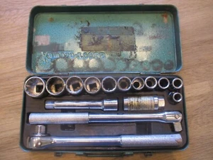 15 PIECE VINTAGE KAMASA SOCKET SET  No 4684 - 1/2" DRIVE - AF SOCKETS 3/8" TO 1" - Picture 1 of 22