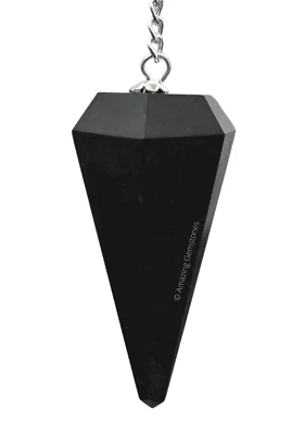 Shungite Dowsing Crystal Pendulum