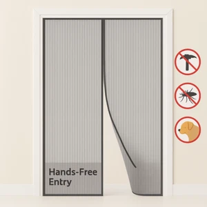 Hands Free Magnetic Door Curtain –Mosquito Blocker,Quick Setup | 210x100 cm 2pcs - Picture 1 of 9