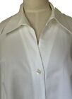 Talbots 22W Button Up Blouse Top White Cotton Long SLV Classic NWOT